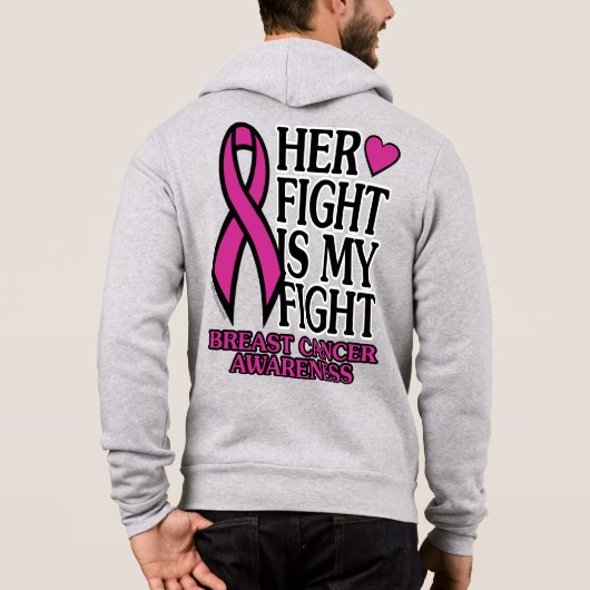 Pull À Capuche Son combat...Cancer du sein (Dos)