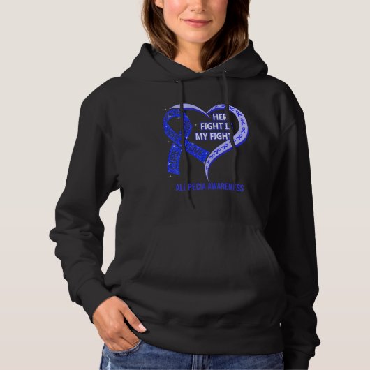 Pull À Capuche Son combat est mon combat Ruban de sensibilisation (Devant)