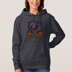 Pull À Capuche Sorcière de messager de vélo cassé balai Halloween