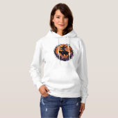 Pull À Capuche Sorcière gothique chat noir Halloween lune (Devant entier)