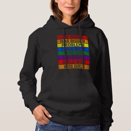 Pull À Capuche Soutien Lgbt Le Monde A Des Problèmes Plus Graves (Devant)