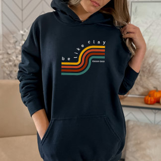 Pull À Capuche Soyez comme Clay Retro Bible Verse Christian Femme