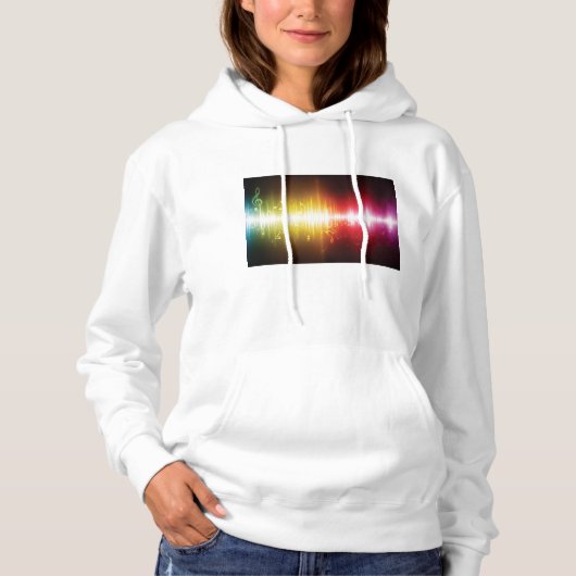 Pull À Capuche Spectre musical Soundwave Vibrant Audio Visualizer (Devant)