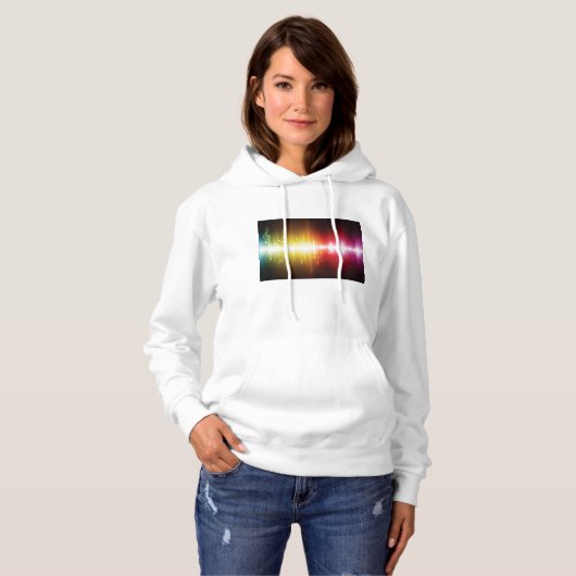 Pull À Capuche Spectre musical Soundwave Vibrant Audio Visualizer (Devant entier)