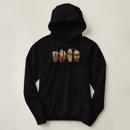 Pull À Capuche Spooky Season Horror Fall Coffee Halloween Autumn (Design devant)