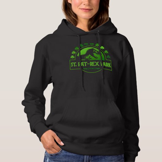 Pull À Capuche St Patrex Park Funny Irish T Rex Dinosaur St Patri (Devant)