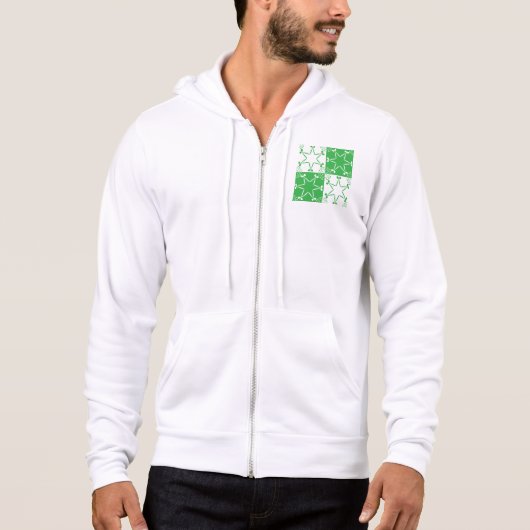 Pull À Capuche St Patricks Day Vert Clover Star Géométrique (Devant)