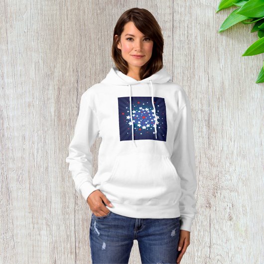 Pull À Capuche Starburst Patriotique Rouge Blanc et Bleu USA