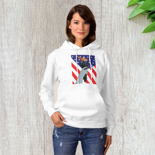 Pull À Capuche Statue de la Liberté Torch avec drapeau américain