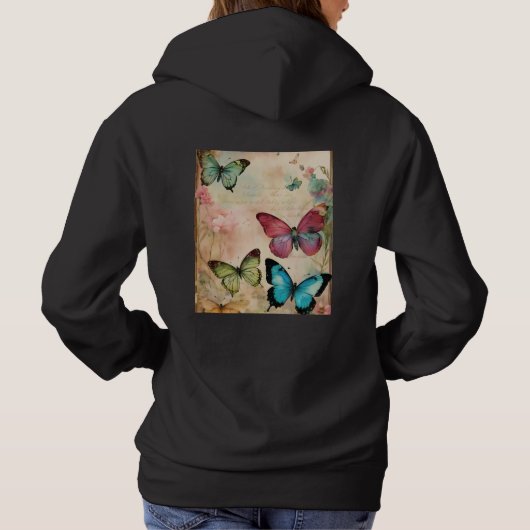 Pull À Capuche Steampunk Butterfly Skull – Luxury Abstract Street (Dos)