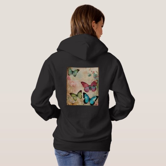 Pull À Capuche Steampunk Butterfly Skull – Luxury Abstract Street (Dos entier)