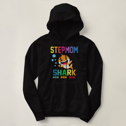 Pull À Capuche Stepmaman Shark Shirt Stepmaman Shark Lover Famill (Design devant)