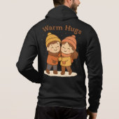 Pull À Capuche Sticker en caricature mignonne - Boy & Girl Warm H (Dos)