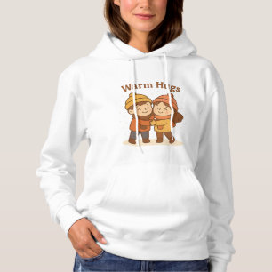 Pull À Capuche Sticker en caricature mignonne - Boy & Girl Warm H
