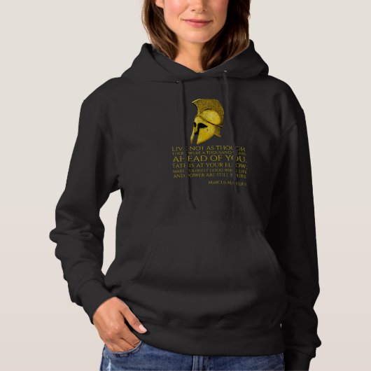 Pull À Capuche Stoïcisme Motivationnel Marcus Aurelius Vie Citati (Devant)