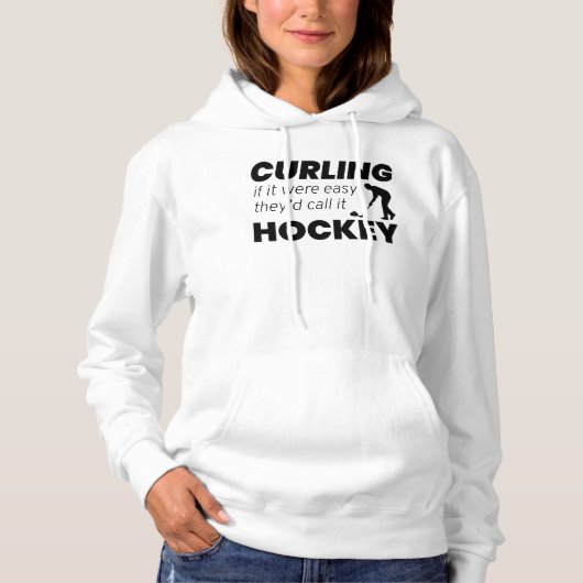 Pull À Capuche Stone Curling Hockey Hiver Glace Sport Curler Plai (Devant)