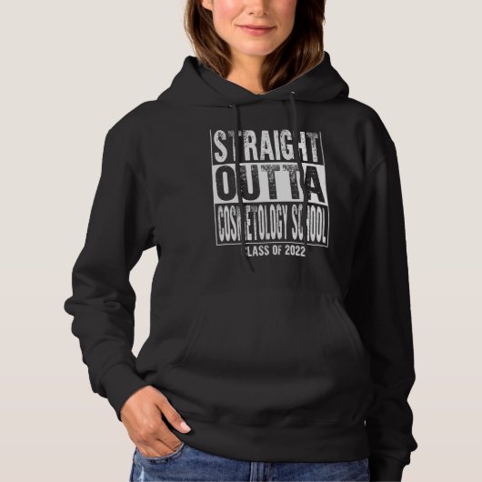 Pull À Capuche Straight Outta Cosmetology School Funny 2022 Gradu (Devant)