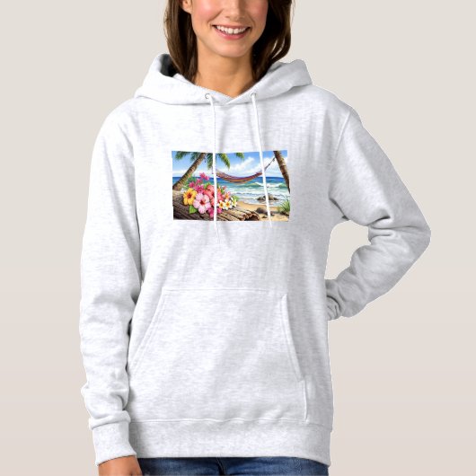Pull À Capuche Sudadera hamaca en la playa (Devant)