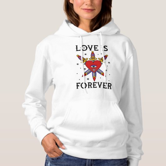 Pull À Capuche Sueter tatuaje neo tradicional love is forever (Devant)