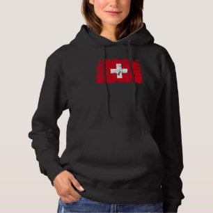 Pull À Capuche Suisse vintage Swiss Flag Fierté Soutien Suisse