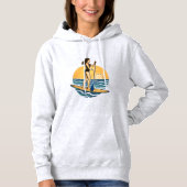 Pull À Capuche SUP Sunset Paddleboard Coastal Life Graphic Print (Devant)
