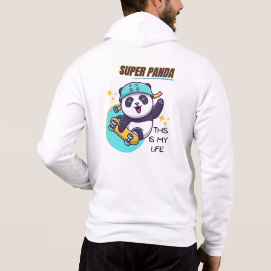 Pull À Capuche Super Panda Skateboard (Dos)