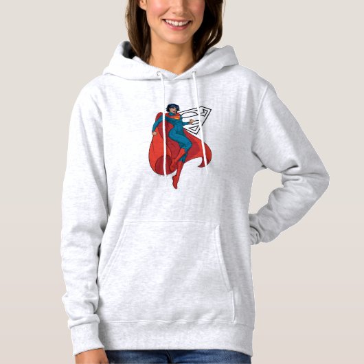 Pull À Capuche Supergirl Hovering en costume bleu (Devant)