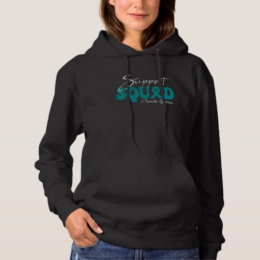 Pull À Capuche Support Squad Tourette Syndrome Awareness Teal Rib (Devant)