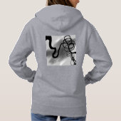 Pull À Capuche Sur la grille : gris Abstrait, noir et blanc (Dos)