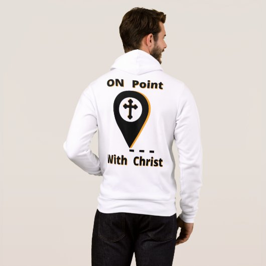 Pull À Capuche Sur le point avec Christ Biblique Mens Full-Zip (Dos entier)