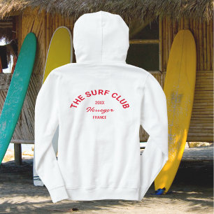 Pull À Capuche Surf Club Custom Red Crest Surfers Femmes