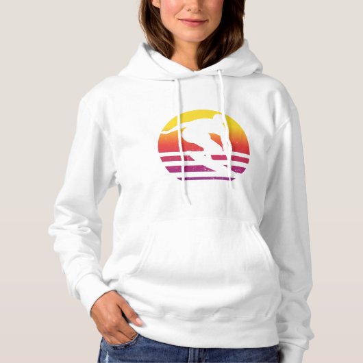 Pull À Capuche Surfeur Surf Rétro Coucher de Soleil (Devant)