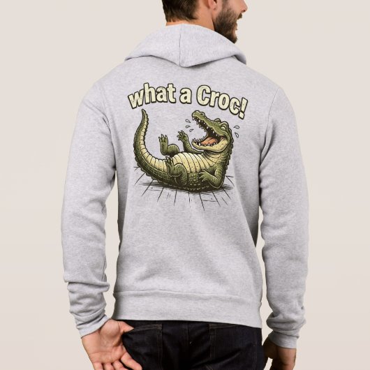 Pull À Capuche Survêtement What A Croc - Cadeau drôle avec monogr (Dos)