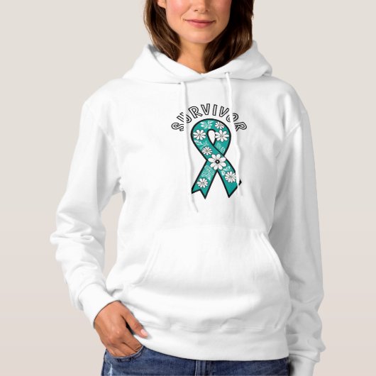 Pull À Capuche Survivor SA Teal Awareness Ribbon (Devant)