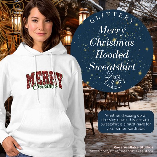Pull À Capuche Sweat-shirt à capuche brillant "Joyeux Noël"