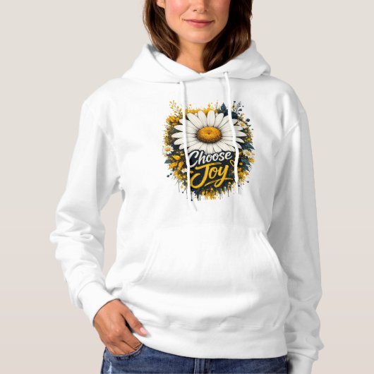 Pull À Capuche Sweat-shirt à capuche fleuri Choose Joy Daisy (Devant)