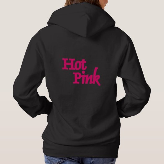 Pull À Capuche Sweat-shirt à capuche noir pour femmes rose chaud (Dos)