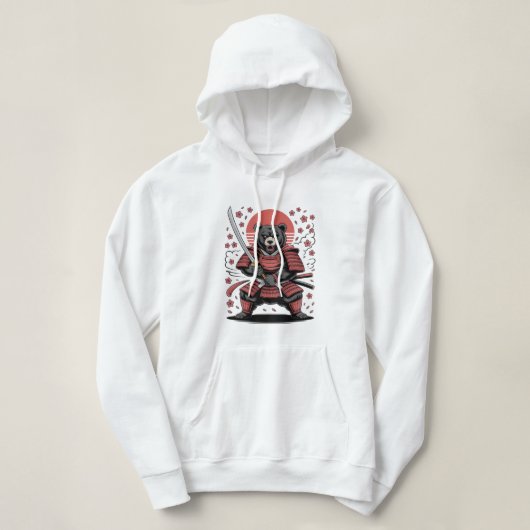 Pull À Capuche Sweat-shirt à capuche pour adulte Samurai Bear (Design devant)