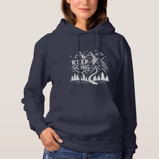 Pull À Capuche Sweat-shirt Keep Going Mountain – Géométrique Dess (Devant)