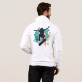 Pull À Capuche Sweatshirt à silhouette de skate urbain (Dos entier)