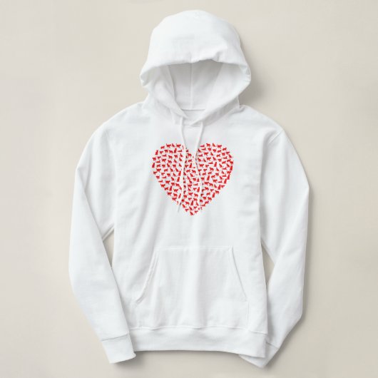 Pull À Capuche Sweatshirt de coeur de chat de jour de Valentines (Design devant)