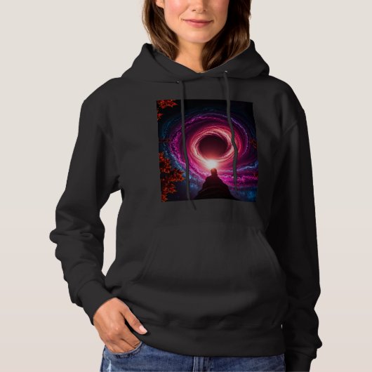 Pull À Capuche "Sweatshirt "Galaxie du Vide Néon" — Design Vortex (Devant)