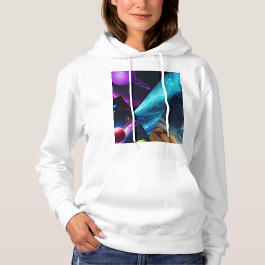 Pull À Capuche Sweatshirt graphique multivers galactique cosmique (Devant)