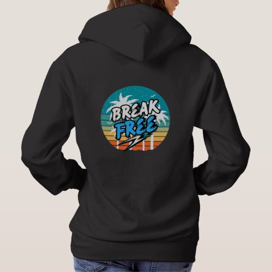 Pull À Capuche Sweatshirt Graphique Rétro « Échappez-vous » (Dos)
