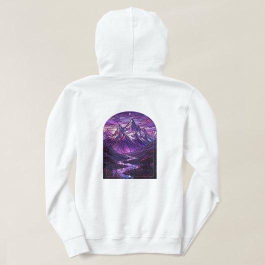 Pull À Capuche Sweatshirt Montagne Vitrail (Design dos)
