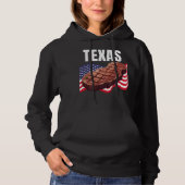 Pull À Capuche Sweatshirt noire à capuche des femmes du Texas (Devant)