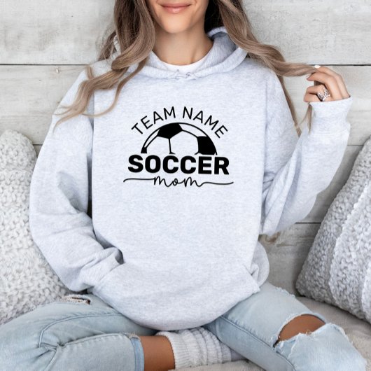 Pull À Capuche Sweatshirt personnalisé Ash Grey Soccer Maman