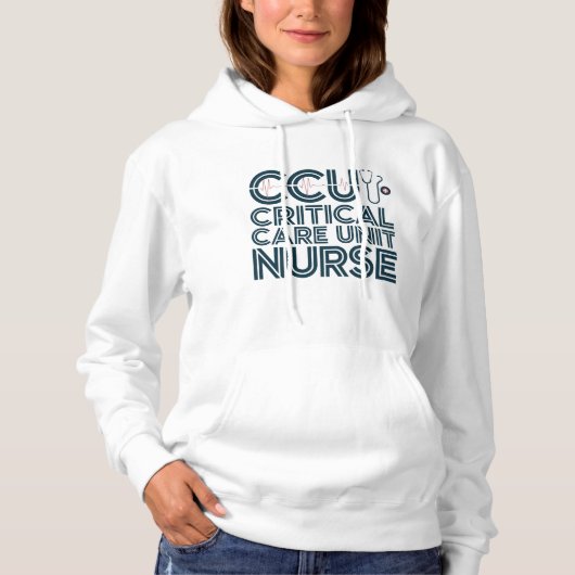 Pull À Capuche Sweatshirt pour infirmière en unité de soins inten (Devant)