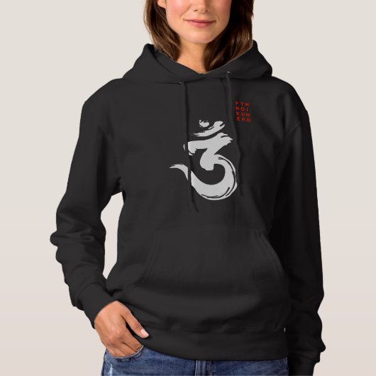 Pull À Capuche SYMBOLE Bengali Om Blanc (Devant)