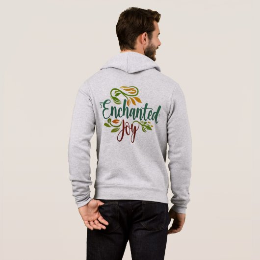 Pull À Capuche Symbole d'amour & Joie enchantée Full Zip Hommes (Dos entier)